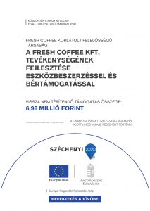 GINOP pályázati logó – Fresh Coffee Kft. eszközbeszerzés és bértámogatás projekt