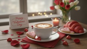 Két csésze kávé szív alakú habbal – Valentin-nap koffeines oldala