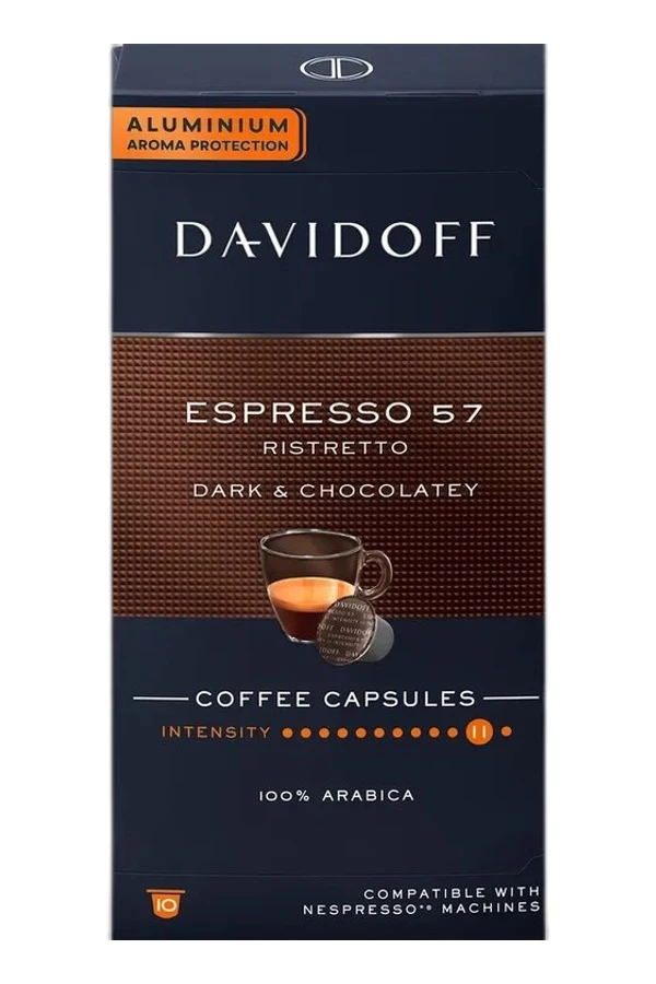 Davidoff Nespresso Espresso 57 Ristretto Aluminium (10 kapszula)